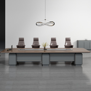 迪欧新款 桌长条大型会议台洽谈桌 现代简约灰色办公家具培训板式