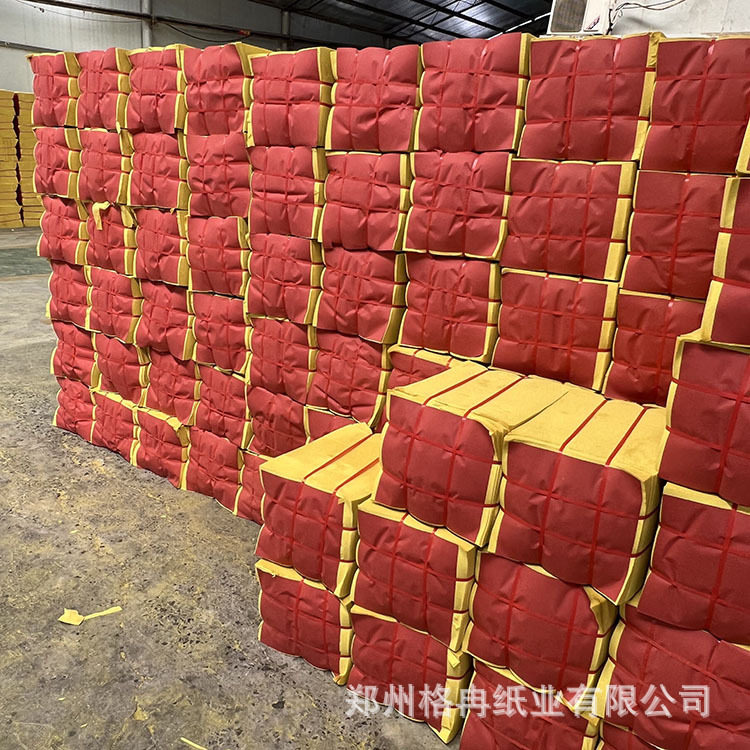 寒衣节祭祀用竹浆烧纸竖纹黄裱纸加抛皱纹黄纸殡葬用纸品 格冉