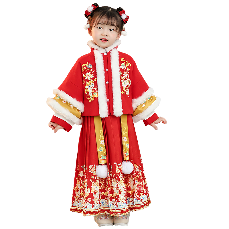 2025年新款儿童过年拜年服女童女宝宝汉服新年冬季冬装中国风唐装