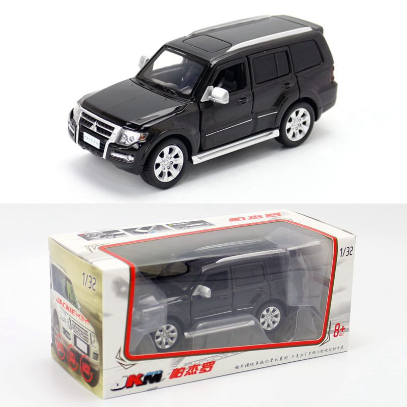 JKM玩具1:32广汽三菱帕杰罗山猫V97越野车SUV六开门声光转向模型