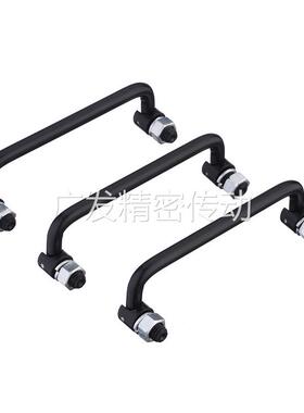 304不锈钢折叠式工具箱黑色把手LS506孔距90-150mm碳钢机柜拉手