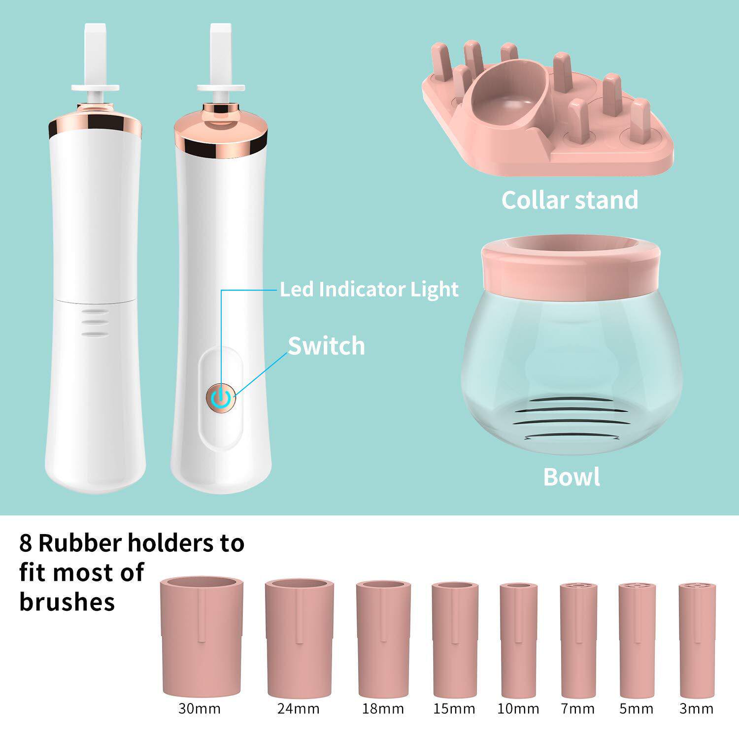 充电款化妆刷清洗器 电动洗刷机 美睫 速干仪 醒胶器毛刷清洁工具