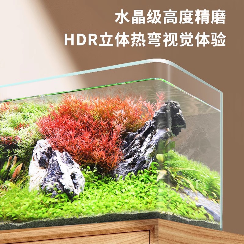 超清玻璃热弯鱼缸桌面小