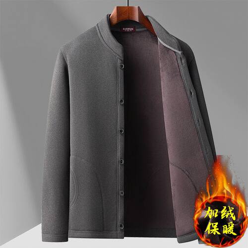 中老年男装开衫外套加绒