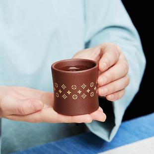 功夫茶杯紫砂杯个人专用茶道杯主人杯功夫茶杯品茗杯小杯子单杯