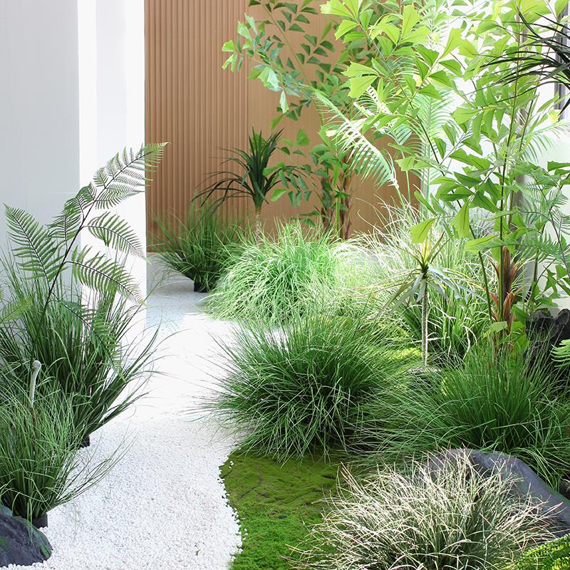 绿叶草垛仿真绿植猫尾巴草丛设计师空间造景搭配植物公共空间景观