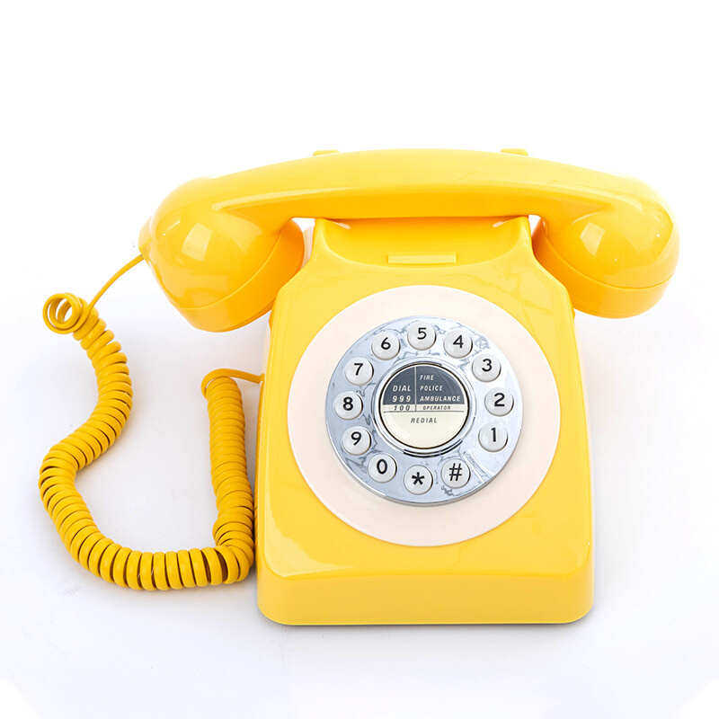 欧式复古电话机家用办公仿古创意座机老式古董机械铃中式插线话机