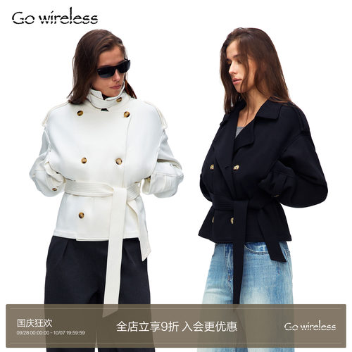 Gowireless空气层立领短款风衣