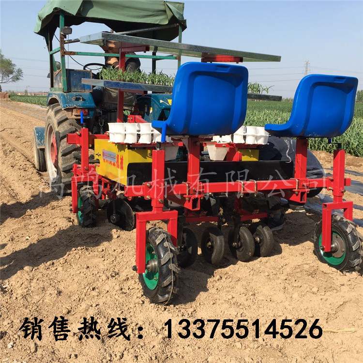 厂家定做西瓜辣椒苗移苗机移栽机后悬挂移栽机起垄覆膜滴灌