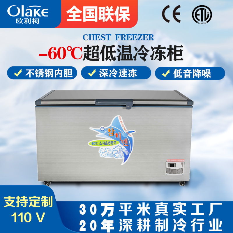 速冻柜零下60度大容量超低温冰箱冰柜商用水产冷冻柜-40度实验室