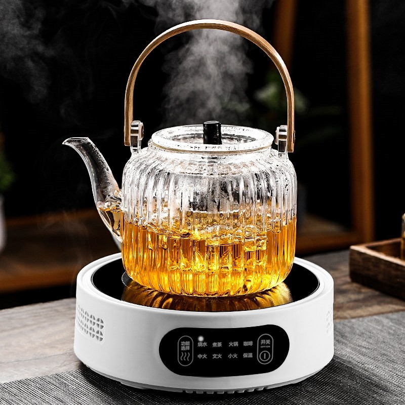 玻璃煮茶壶泡茶专用电陶炉养生壶不挑锅蒸煮一体提梁壶家用耐高温