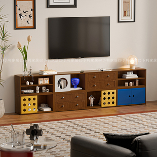 钢制模块组合柜中古复古电视柜小户型收纳柜书柜多功能边柜储物柜