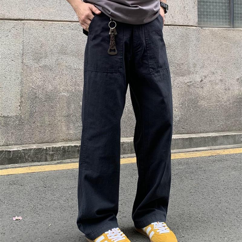 麻饭同学 美式cleanfit复古工装裤宽松直筒简约百搭休闲长裤男女