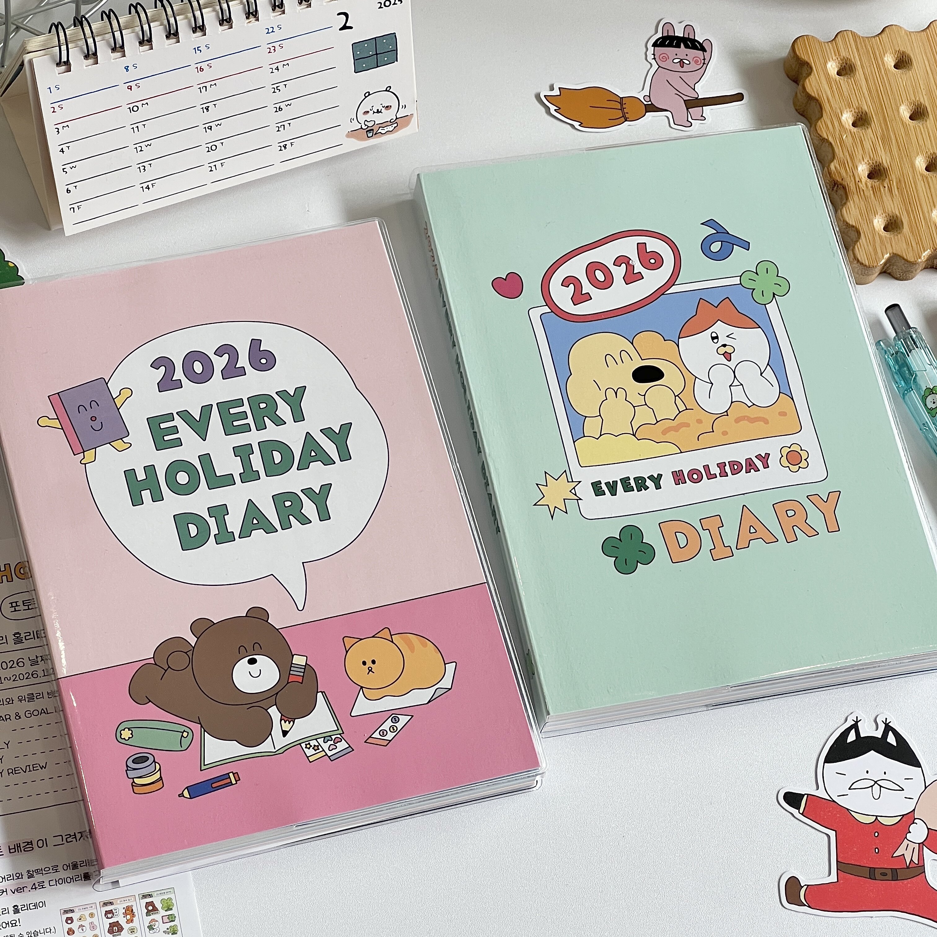 韩国7321可爱卡通2026日程本周计划本高颜值胶套手账本记事日记本
