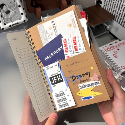 A5牛皮纸袋鼠本旅行收纳笔记本DIY线圈手账本记事本复古风日记本