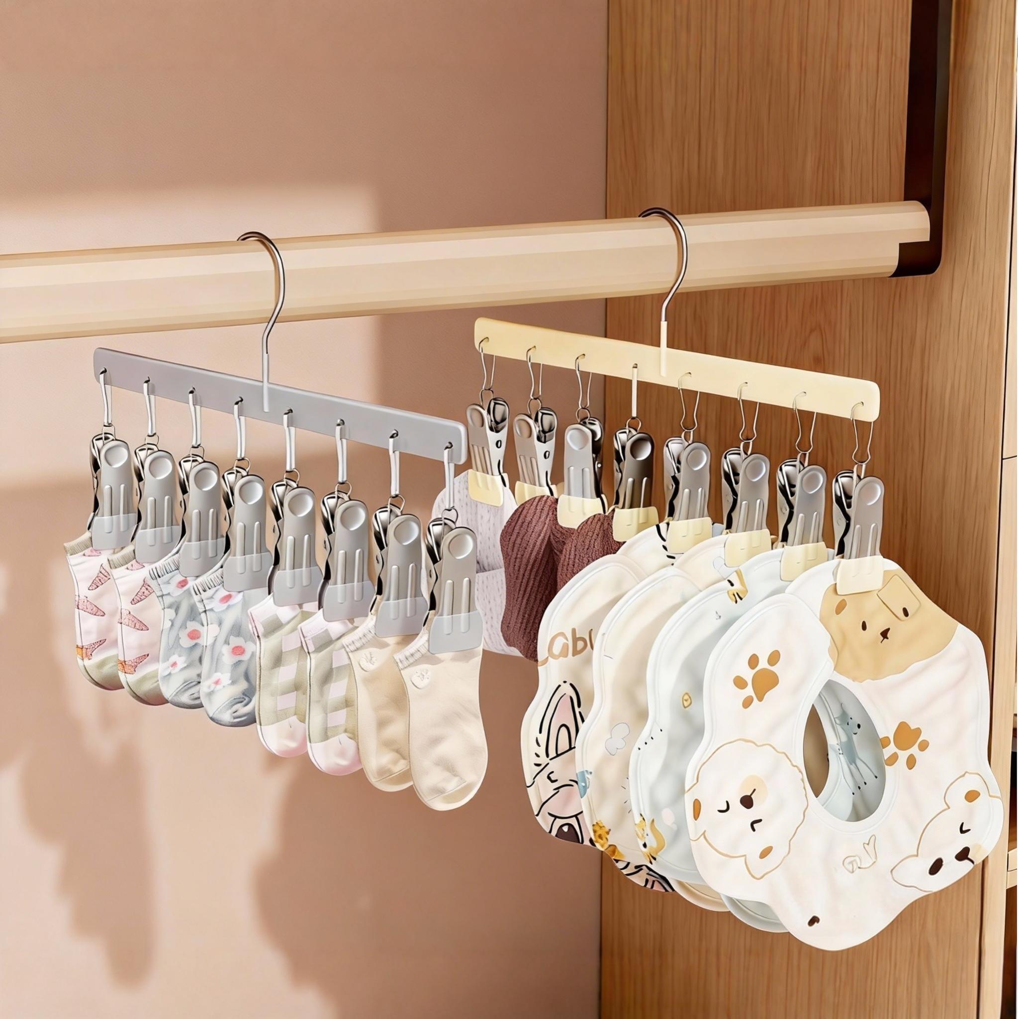 不锈钢袜子夹晾衣架多夹子2025新款阳台晒袜子神器婴儿袜子晾晒架