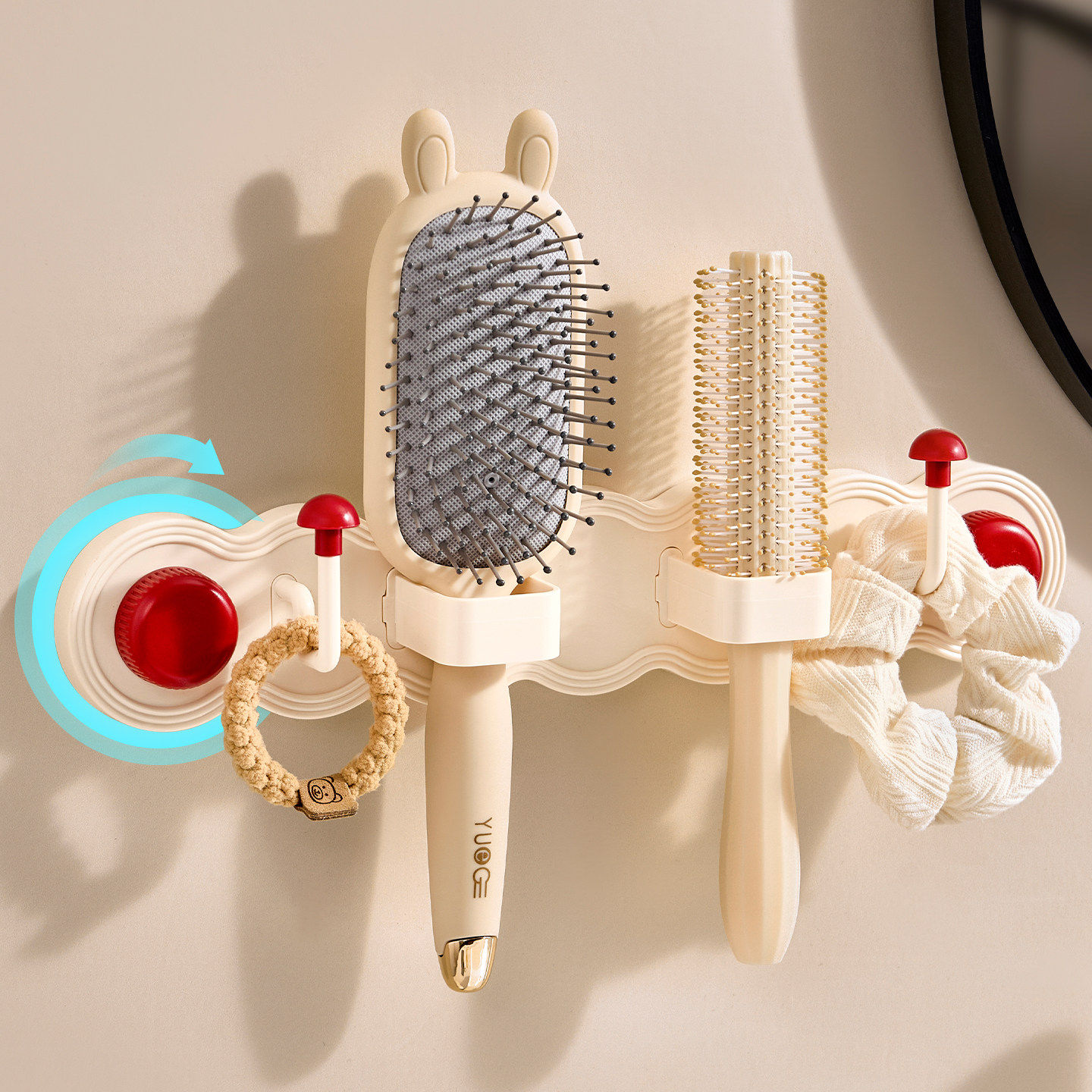 吸盘梳子置物架卫生间发圈头绳收纳壁挂神器挂钩箍浴室免打孔,收纳整理,挂钩/粘钩,淘宝优惠券,粉丝福利购,淘宝优惠卷