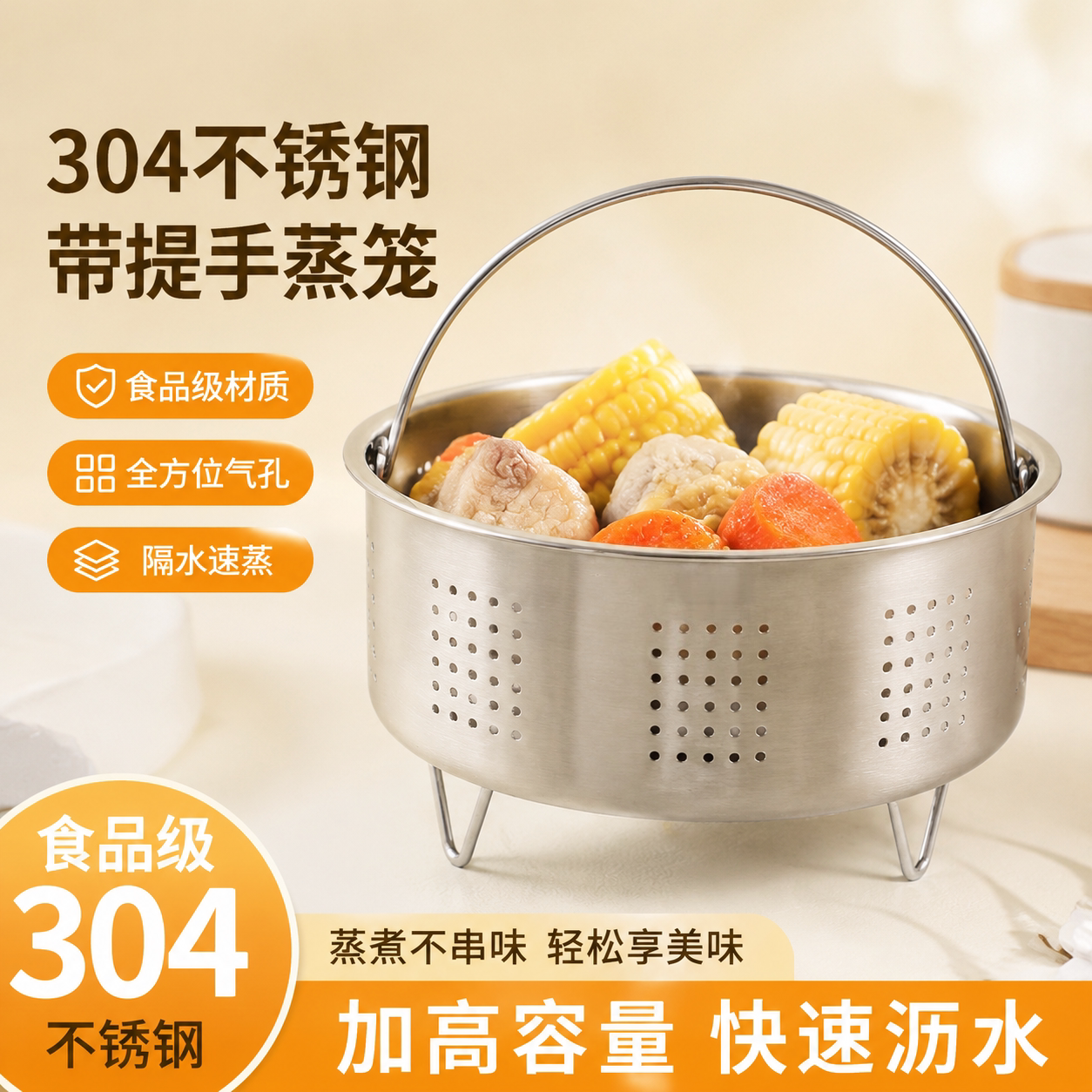 304不锈钢小蒸笼迷你蒸架图片