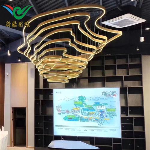 酒店大堂灯简约梯田创意非标工程灯售楼部沙盘宴会厅艺术山脉吊灯
