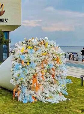 网红花束景观植物绿植五色草雕塑花海公园装饰绿雕仿真绿雕工艺品