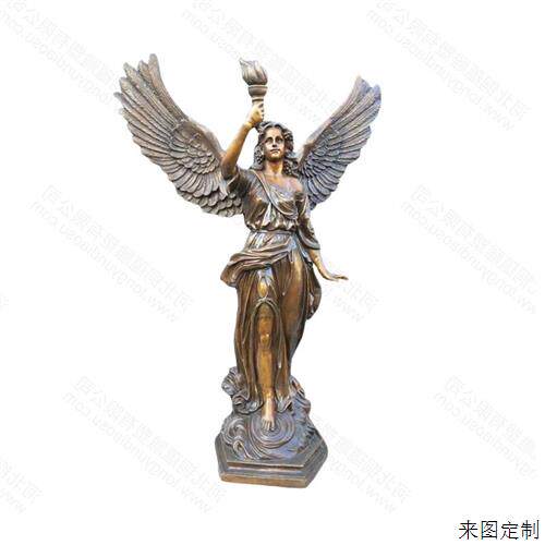 大型铸铜天使雕塑定做欧式青铜天使人物雕像公园广场铜雕天使铜像