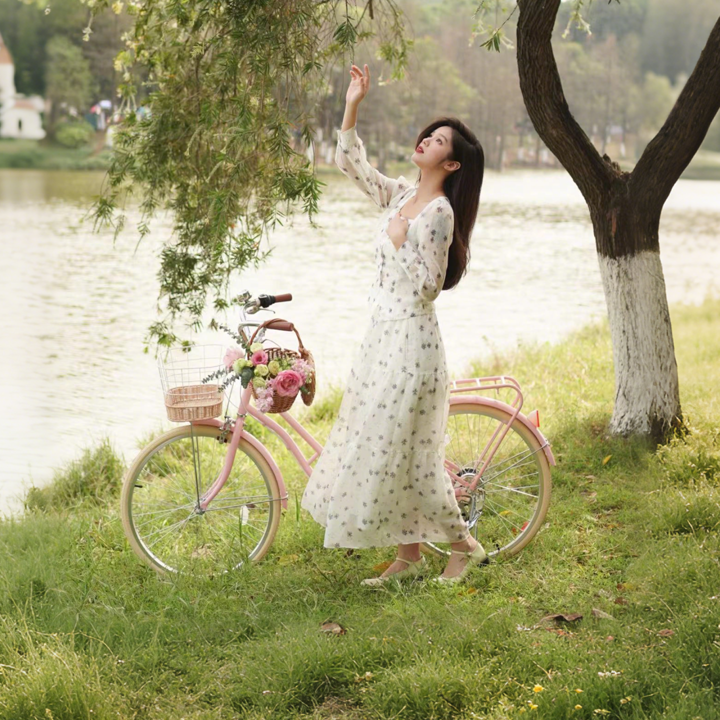 女式自行车女士款通勤车成人轻便城市普通淑女成年24复古式带车筐