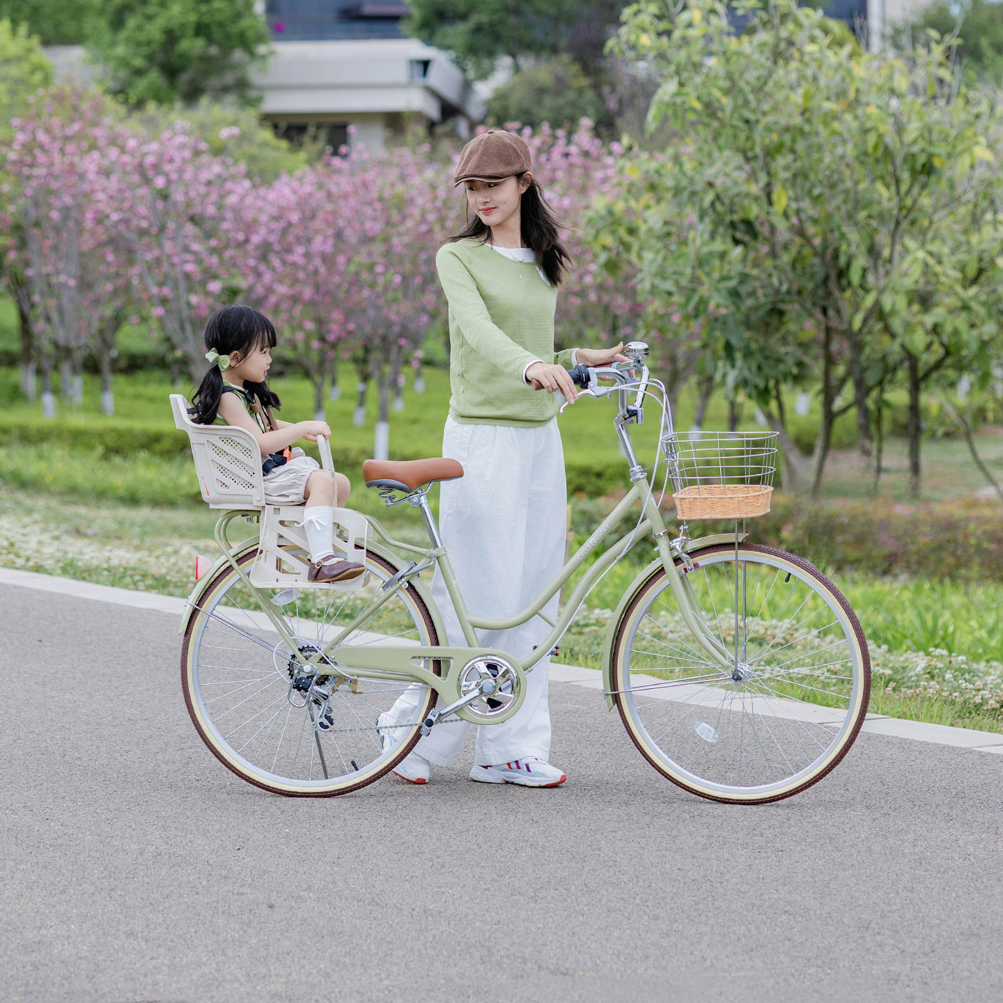 紐斯加母子帶娃自行車