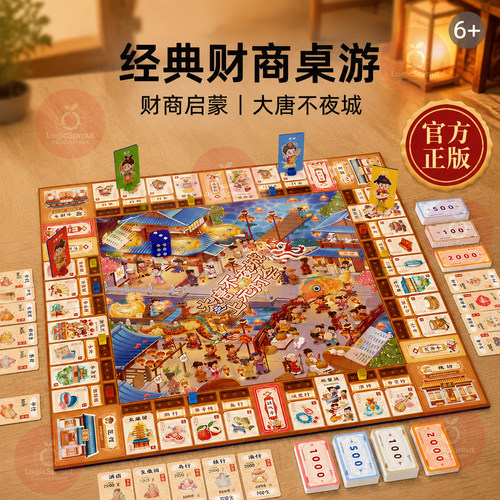 大富翁大唐不夜城儿童桌游财商棋盘启蒙游戏棋益智玩具生日礼物6+