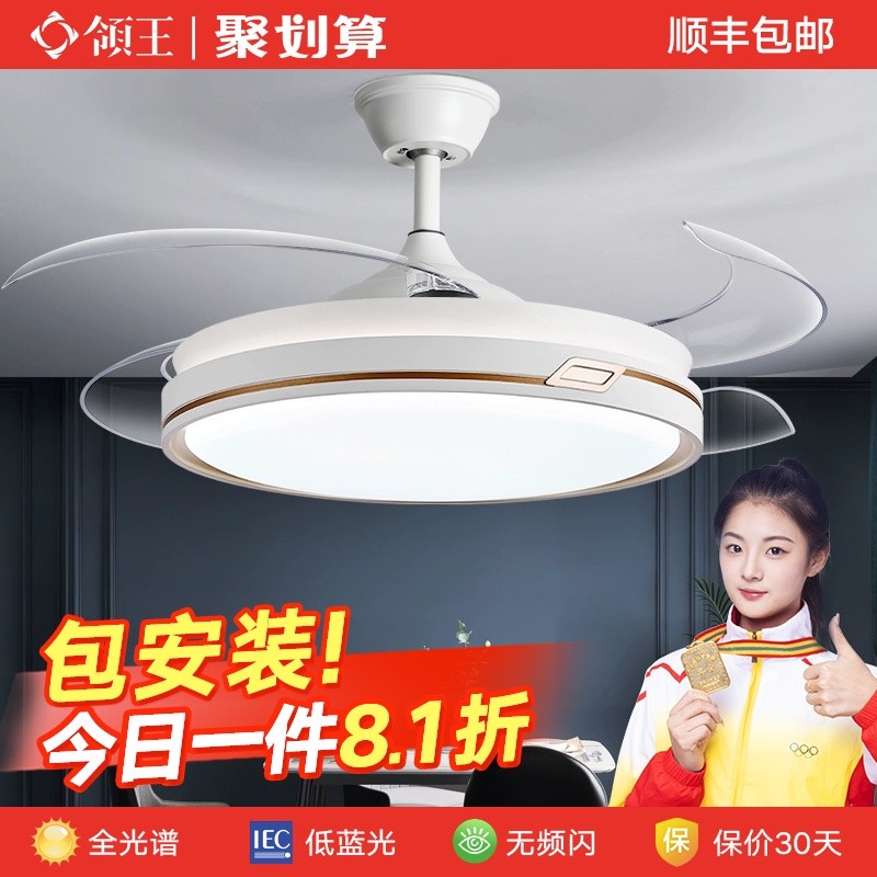 领王隐形风扇灯2025年新款吊扇家体吊灯客厅餐厅卧室北欧电扇用一