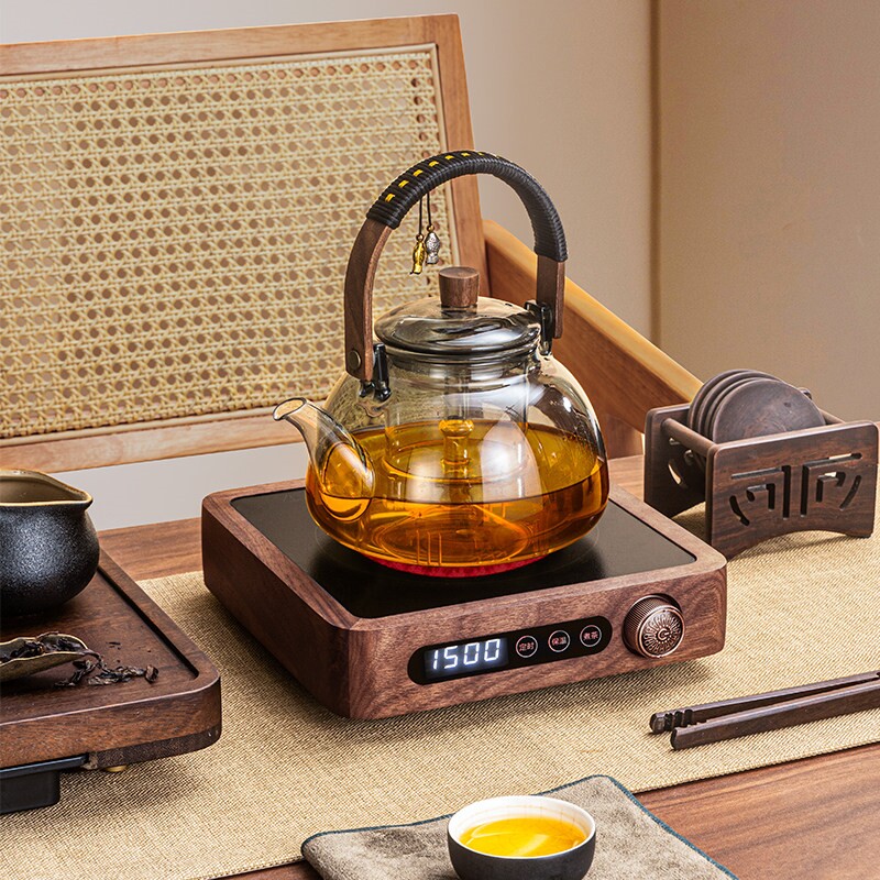 翊博胡桃木电陶炉煮茶器全自动迷