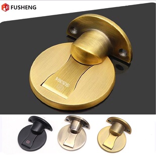 免钉防撞门挡304不锈钢材质精铸地吸欧美风格 免打孔隐形超薄门吸