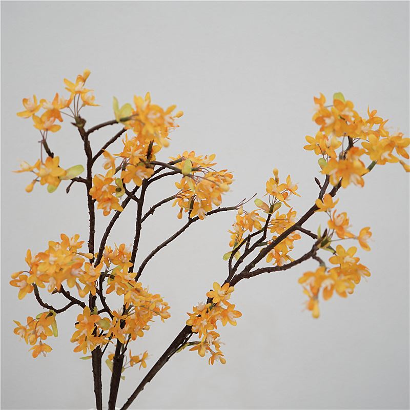 塑料仿真花小迎春花 绢布叶子铁丝编织家居装饰假花插画道具