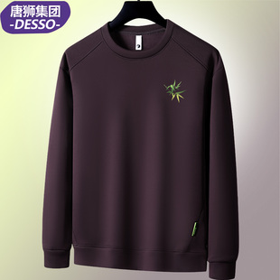 唐狮集团DESSO圆领卫衣男士秋冬季新款休闲印花上衣加绒潮流内搭