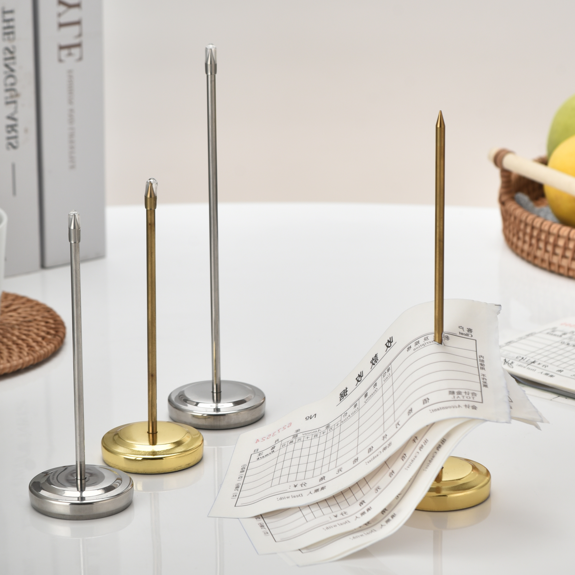 外卖固定神器传票叉厨房菜单夹插单器小票据单据收银单收纳插纸针