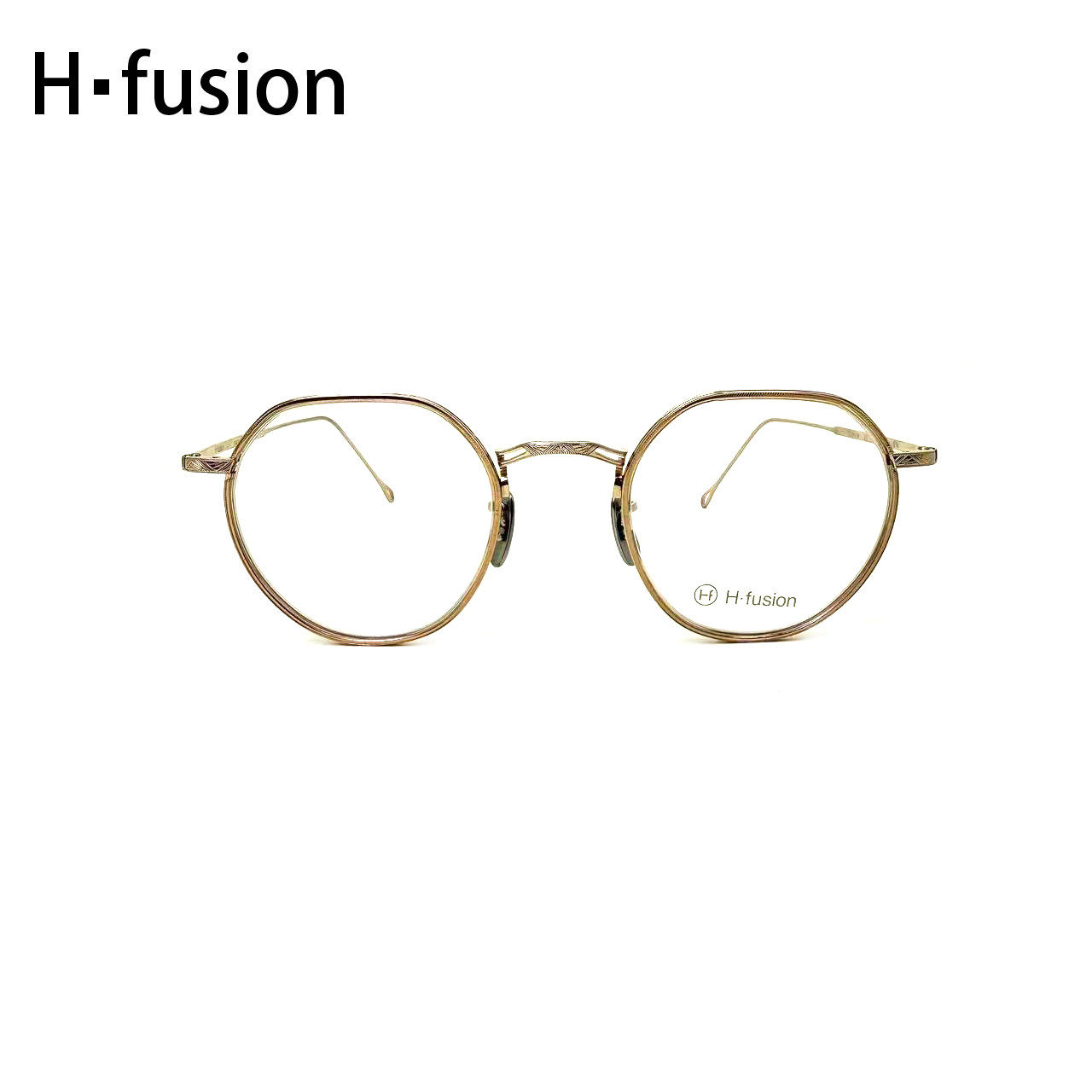 H-FUSION眼镜HF-514日本手工镜框板材钛合金复古文艺圆框近视眼镜