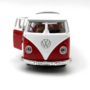 彩珀成真合金车模迷你复古大众巴士的士宝马警车救护车合金车模