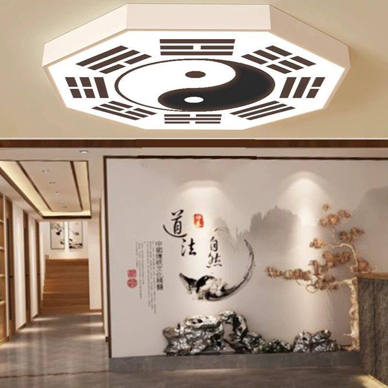 太极八卦LED吸顶灯茶道武馆镇宅风水中医五行道家阴阳客厅禅意灯