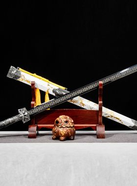 龙泉市刀剑高锰钢影视春秋汉剑秦王六面宝剑防身冷兵器收藏未开刃