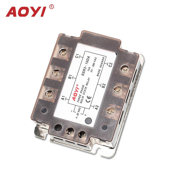 AOYI奥流仪相固态10A继电器SSR3三-DA系列220 3v80v直流控制交继