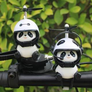 熊猫自行车摆件头盔电动摩托车车头小黄鸭可爱破风鸭装饰品挂件