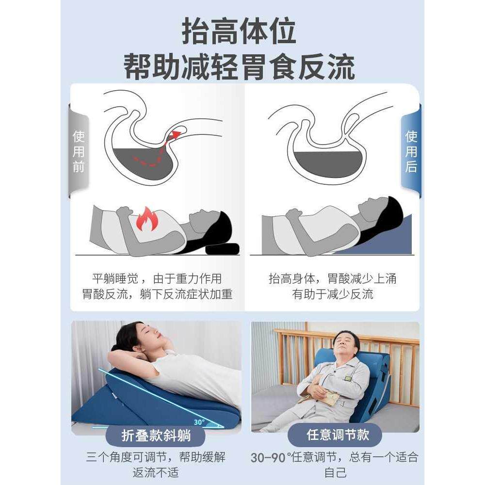 头斜躺人病靠枕老人胃反床流靠垫床上卧孕妇rxr半卧位术后床靠背