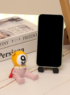 台球球杆支持台球厅桌面架球杆显示台球手机座装饰生日礼物