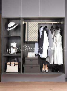 样板间衣帽间饰品轻奢灰色收纳箱盒衣服软装展厅道具摆件组合套装