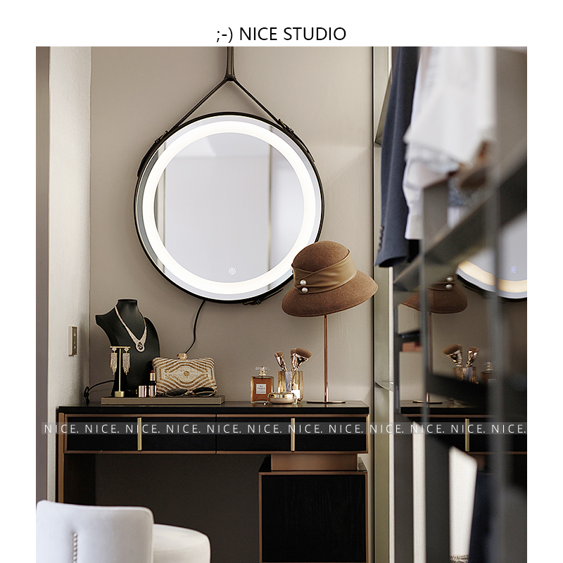 样板房衣帽间梳妆台飘窗饰品摆件耳环香水托盘女士套装软装道具