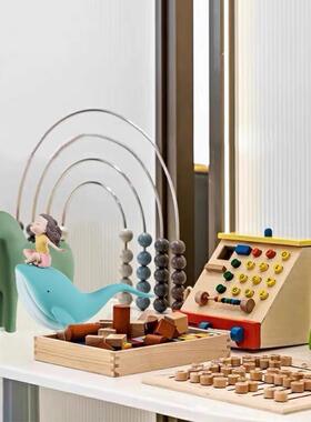 简约现代售楼处儿童区桌面组合软装摆件样板间儿童房积木搭配饰品