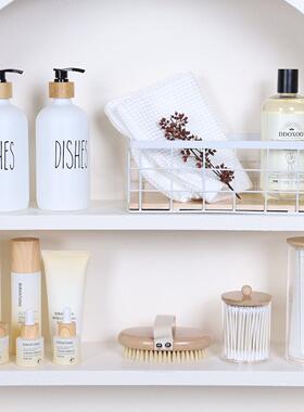 卫生间摆件样板房生活阳台浴室柜北欧风格空瓶铁篮子卫浴洗护饰品