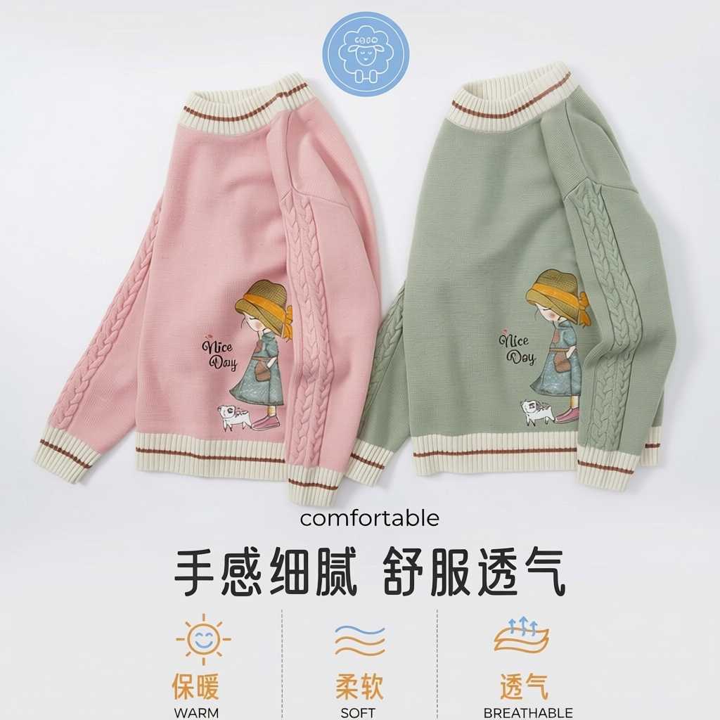 女童毛衣大童长袖女款秋