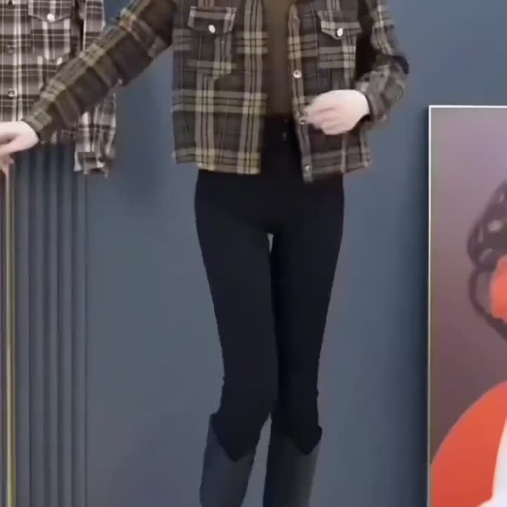 加绒女士保暖衬衫短外套