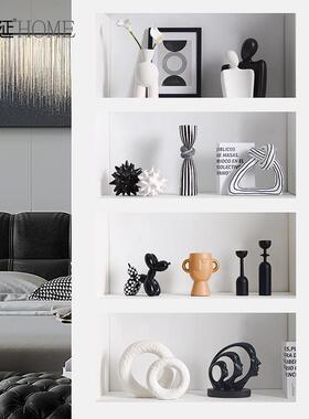 轻奢简约抽象艺术家居酒柜装饰品摆件客厅玄关电视柜软装工艺摆设