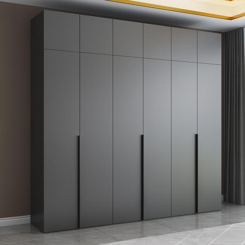 卧室到顶衣柜现代简约家用组合加高柜子网红隐藏式拉手收纳大衣